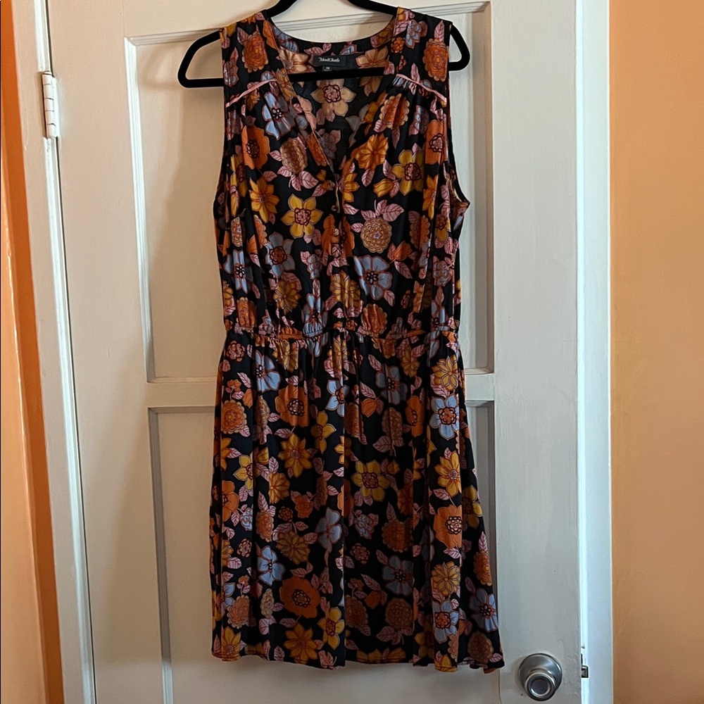 Modcloth Floral Mini Dress - Black and Orange
